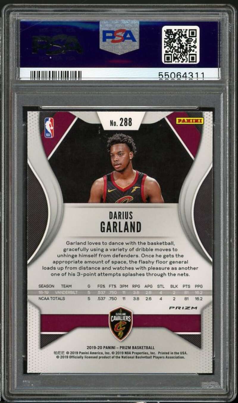 Darius Garland Rookie Card 2019-20 Panini Prizm Silver Prizm #288 PSA 9 Image 2