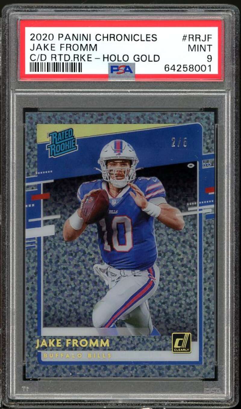 Jake Fromm Rookie 2020 Panini Chronicles C/D RTD Holo Gold (#d 2/5) #RRJF PSA 9 Image 1