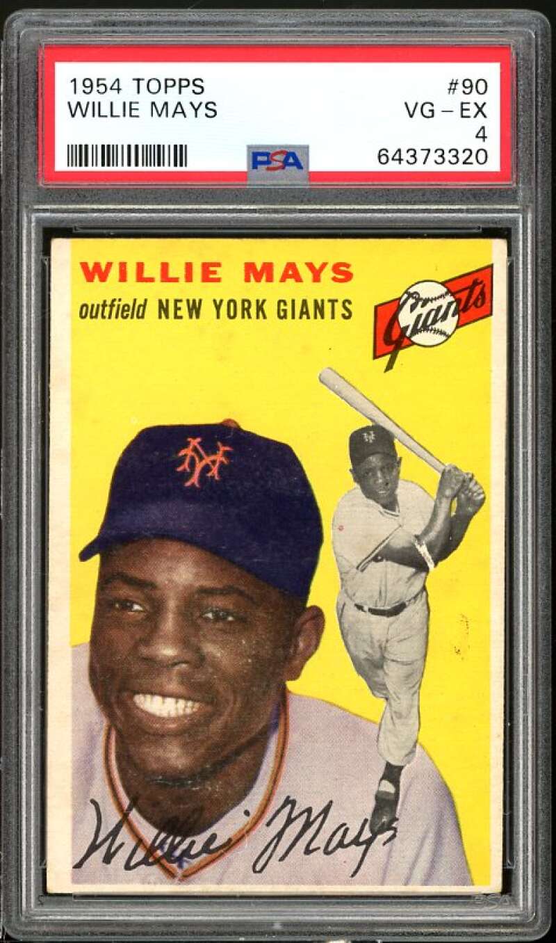 Willie Mays Card 1954 Topps #90 PSA 4 Image 1