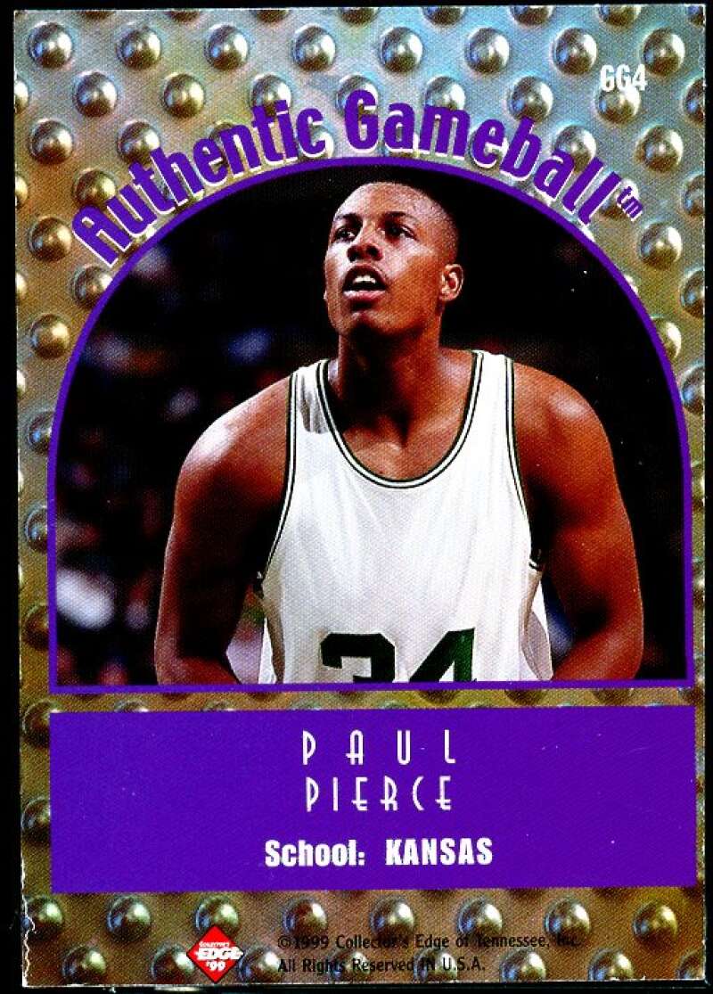 Paul Pierce Card 1999 Collector's Edge Rookie Rage Game Ball #GG4  Image 2