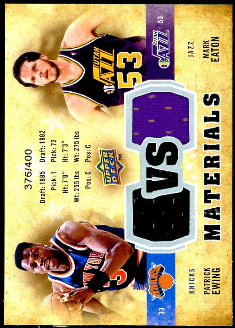 Mark Eaton Patrick Ewing Card 2009-10 Upper Deck VS Dual Materials #VSEE  Image 1