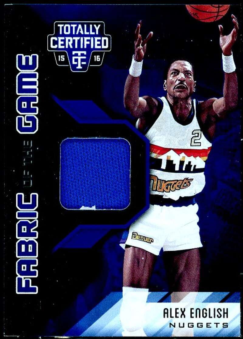 Alex English 2015 Totally Certified Fabric of the Game Materials Blue #FGAE  Image 1