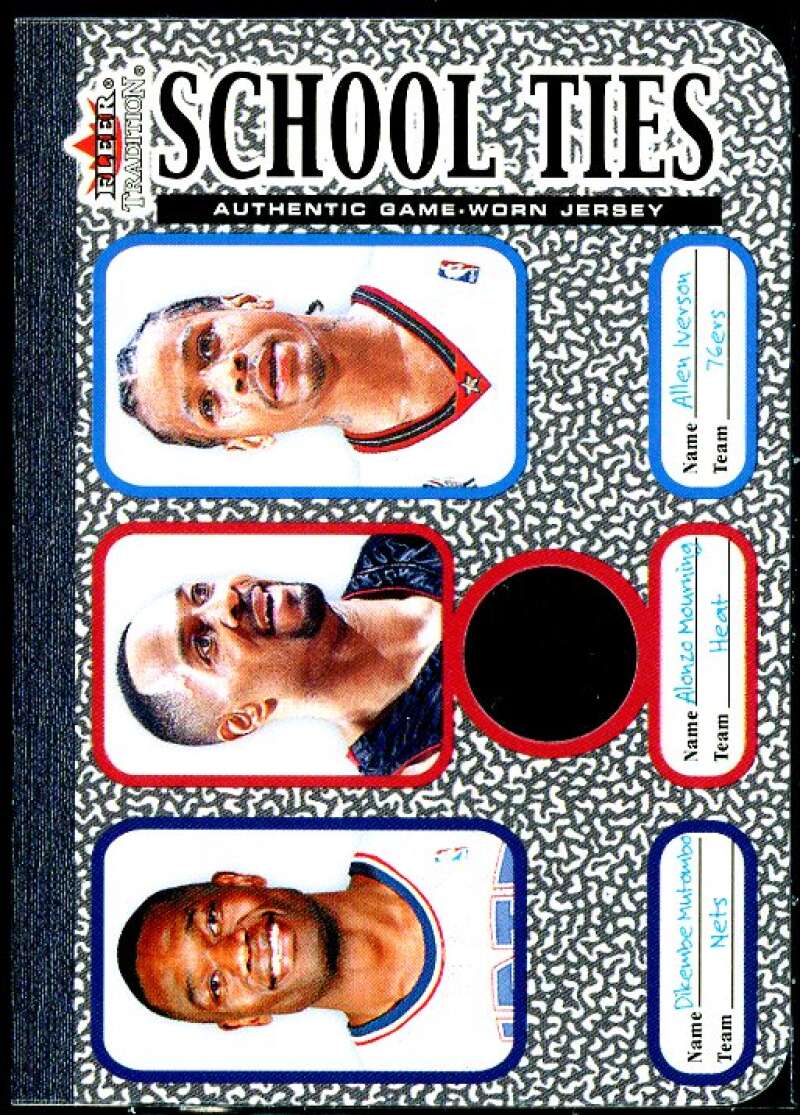 Mutombo/Mourning JSY/ Iverson 2002 Fleer Tradition School Ties Game-Used #ST9B  Image 1