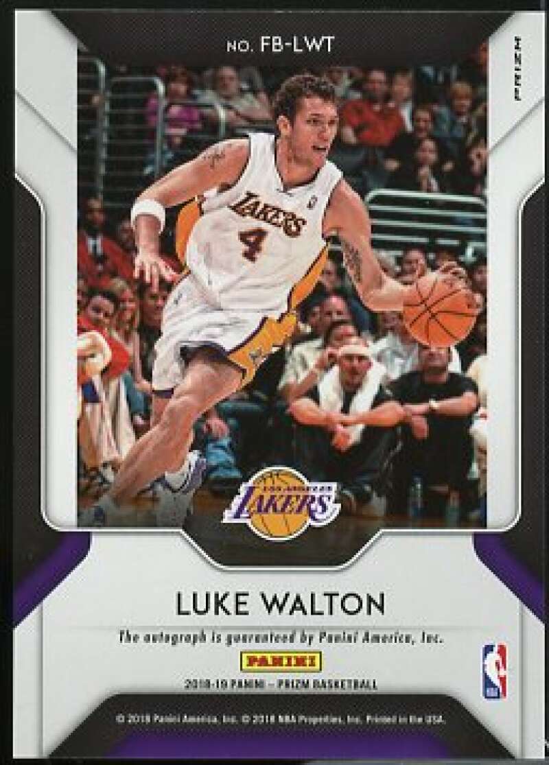 Luke Walton Card 2018-19 Panini Prizm Fast Break Autographs #12  Image 2