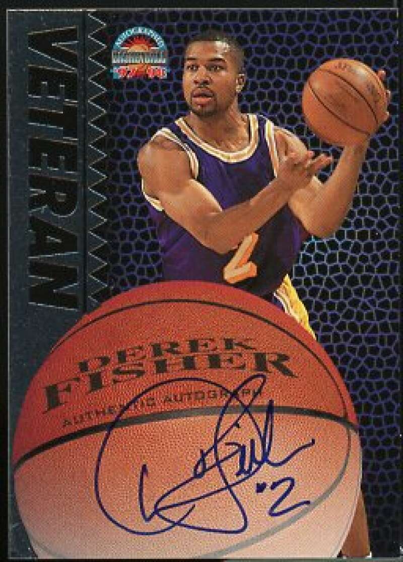 Derek Fisher Card 1997 Score Board Autographed BK Platinum Autographs #15  Image 1