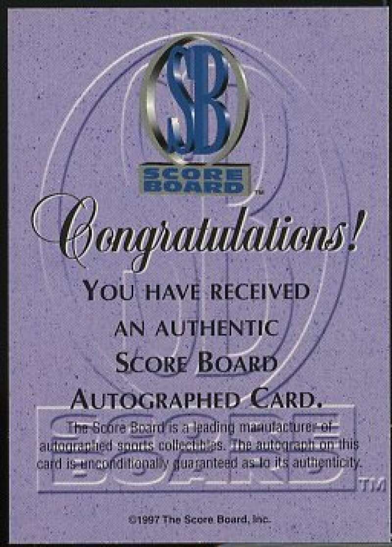 Derek Fisher Card 1997 Score Board Autographed BK Platinum Autographs #15  Image 2