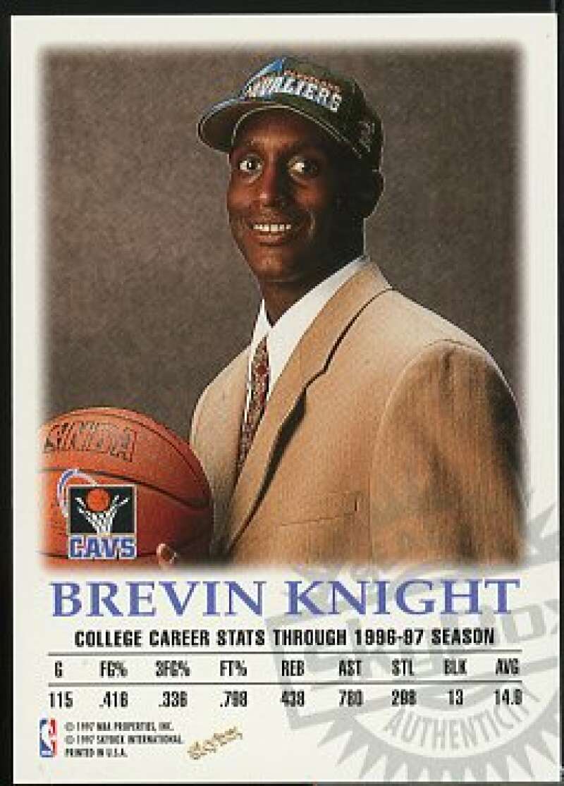 Brevin Knight Card 1997-98 SkyBox Premium Autographics #63  Image 2