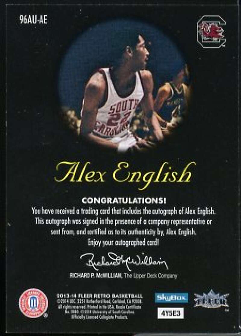 Alex English Card 2013-14 Fleer Retro '96-97 SkyBox Autographics #96AUAE  Image 2