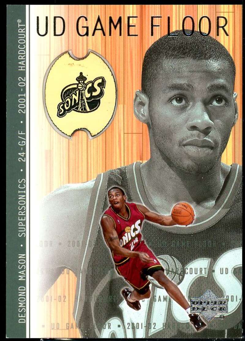 Desmond Mason Card 2001-02 Upper Deck Hardcourt UD Game Floor #DM  Image 1