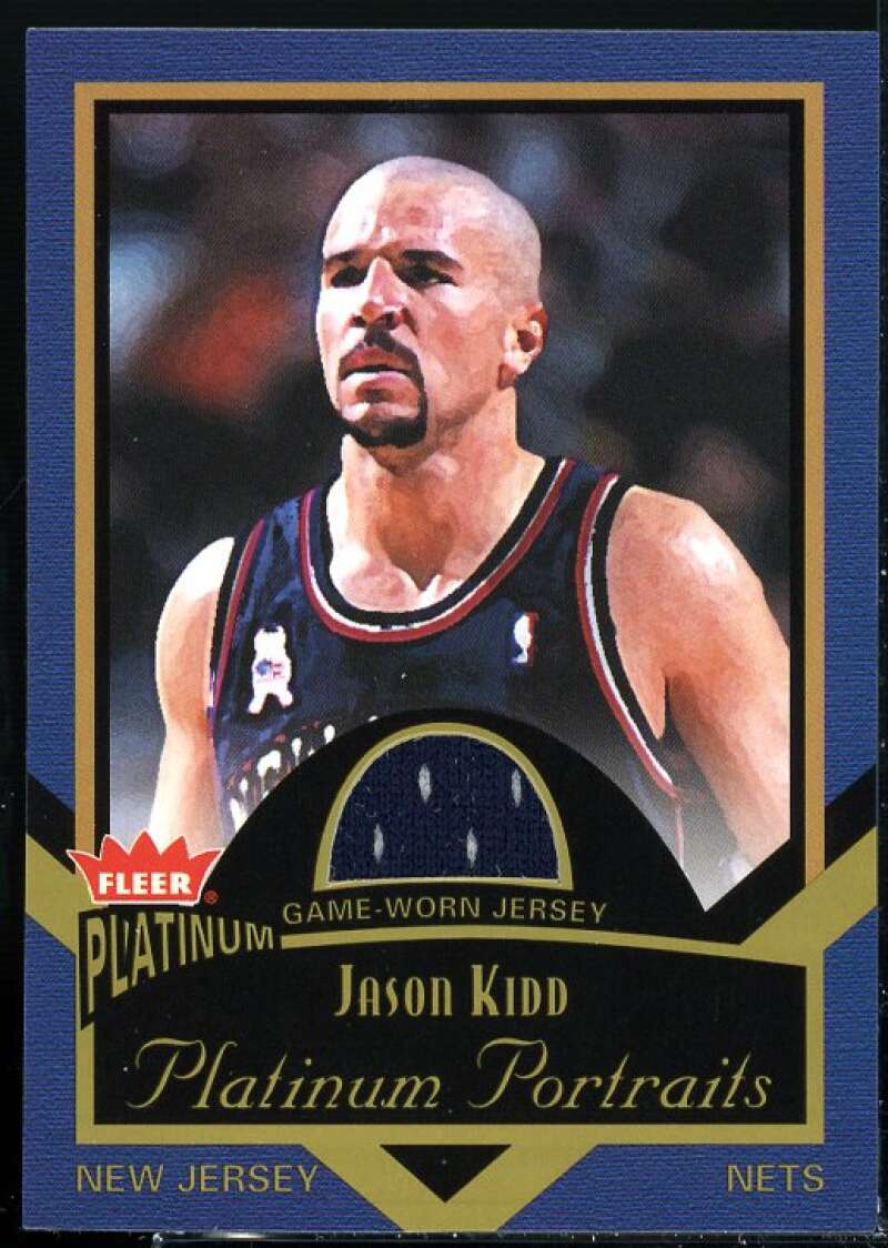 Jason Kidd Card 2002-03 Fleer Platinum Portraits Game Worn Jerseys #JK  Image 1