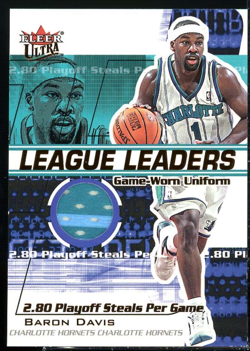 Baron Davis Card 2001-02 Ultra League Leaders Game Worn #7  Image 1