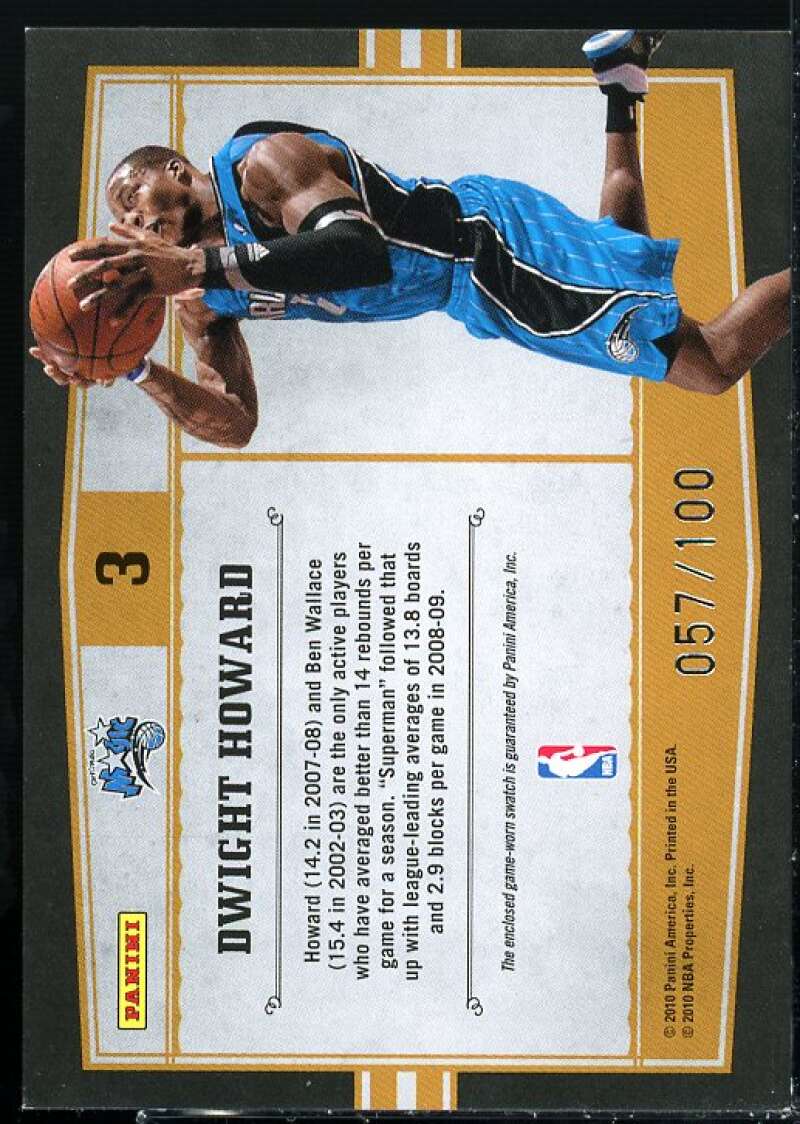 Dwight Howard 2009-10 Timeless Treasures Statistical Champions Materials #3  Image 2