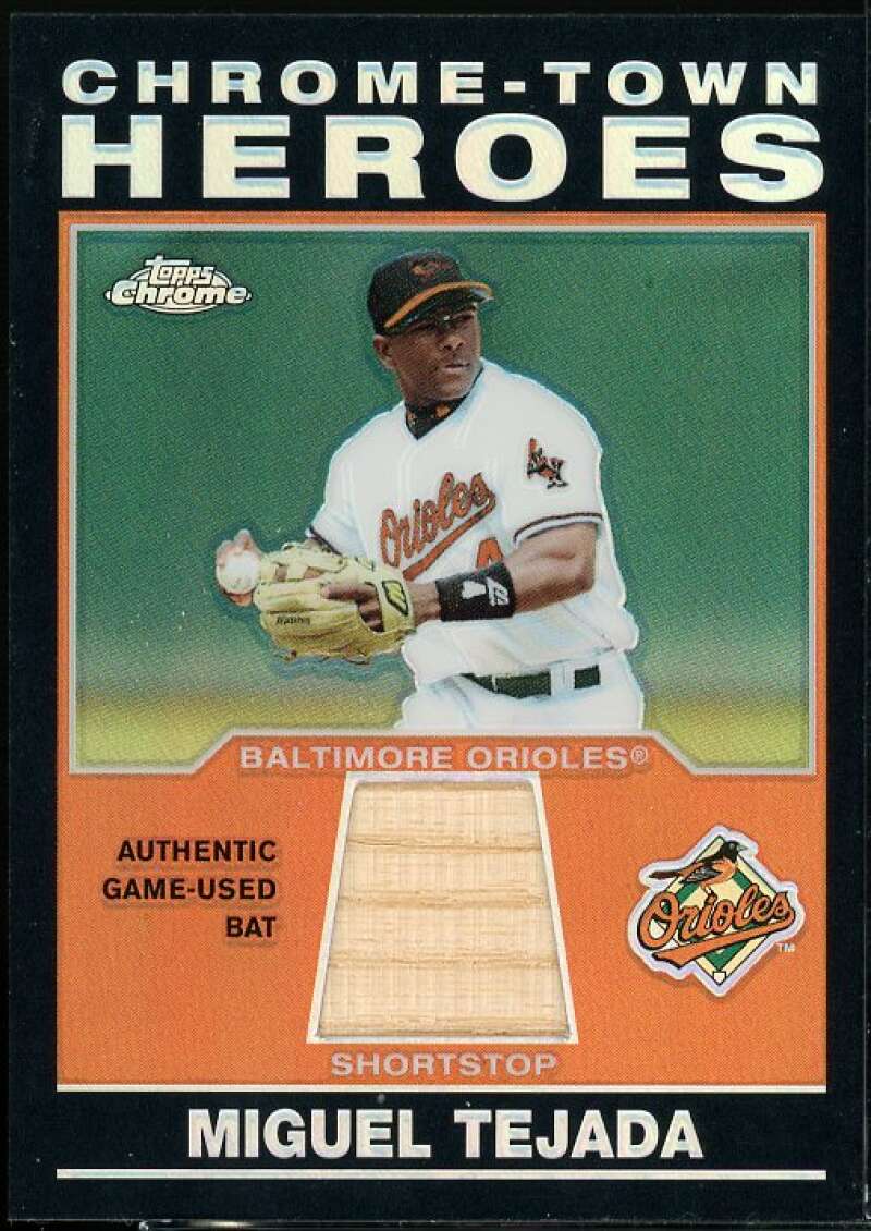 Miguel Tejada Card 2004 Topps Chrome Town Heroes Relics Bat #MT  Image 1