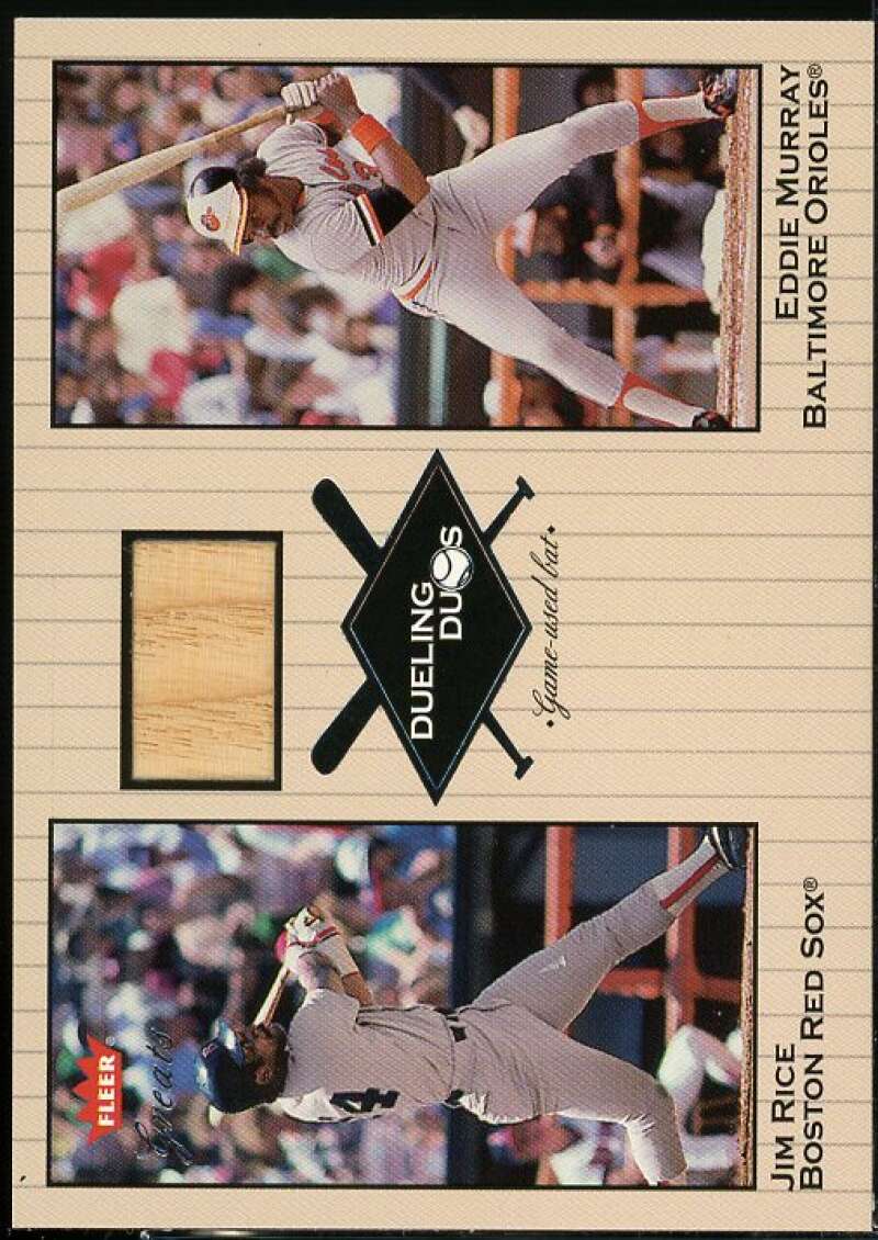 Eddie Murray/ Jim Rice Card 2002 Greats of the Game Dueling Duos Game Used #JR2  Image 1