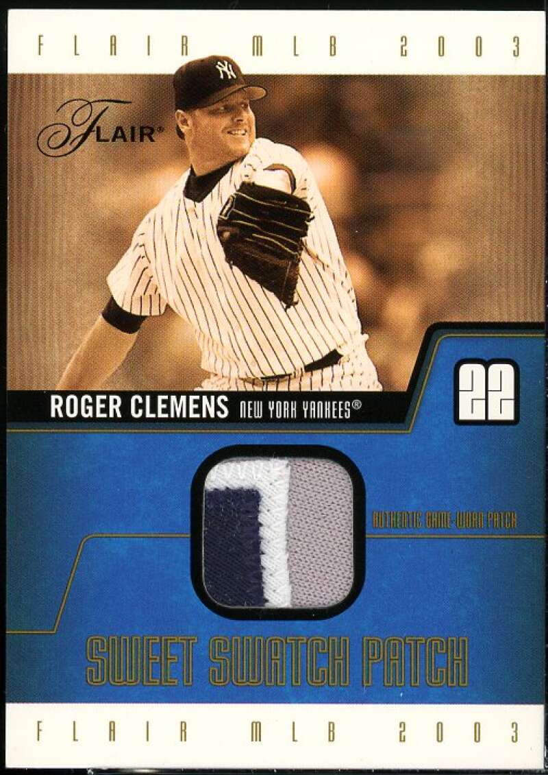 Roger Clemens Card 2003 Flair Sweet Swatch Patch #SSPRC  Image 1