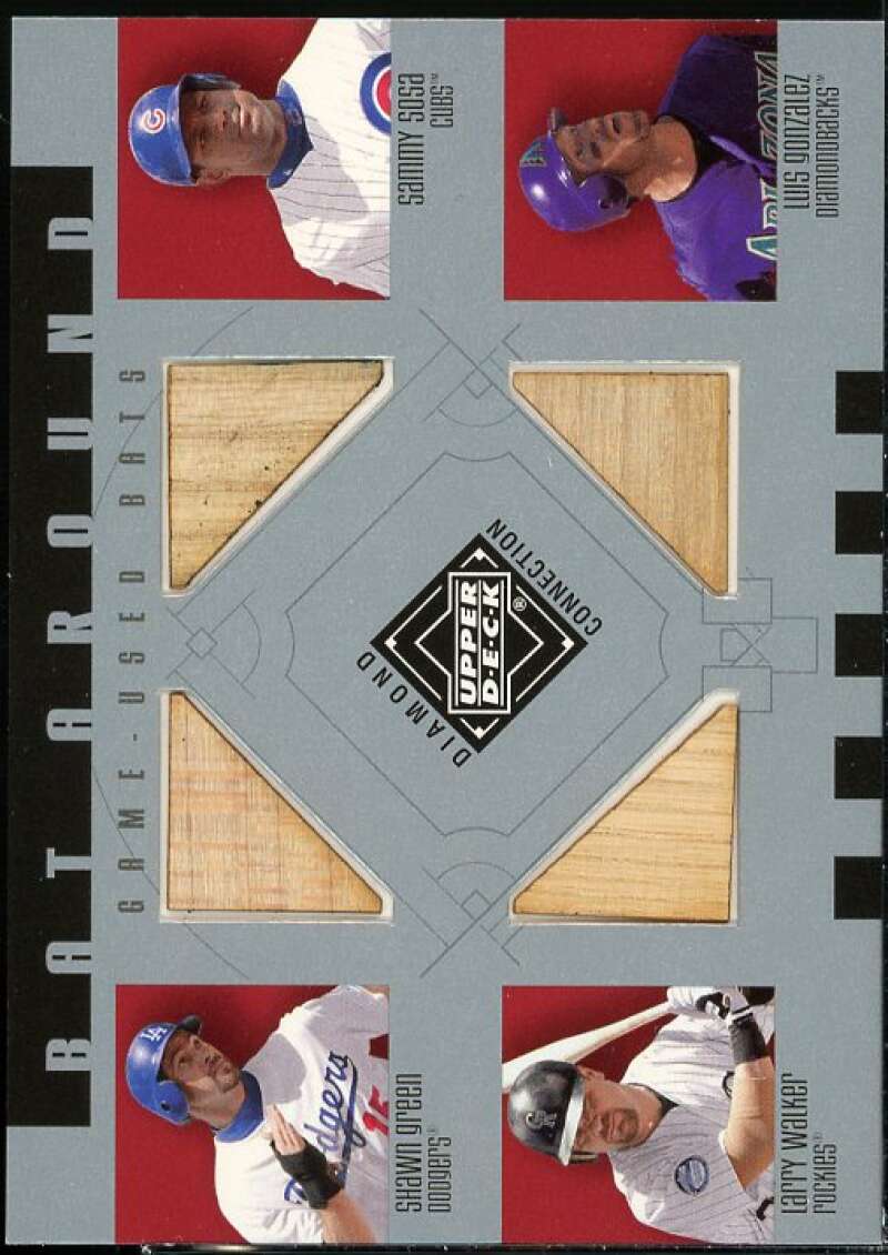 Green Sosa Walker Gonzalez 2002 UD Diamond Connection Bat Around Quads #GSWG  Image 1