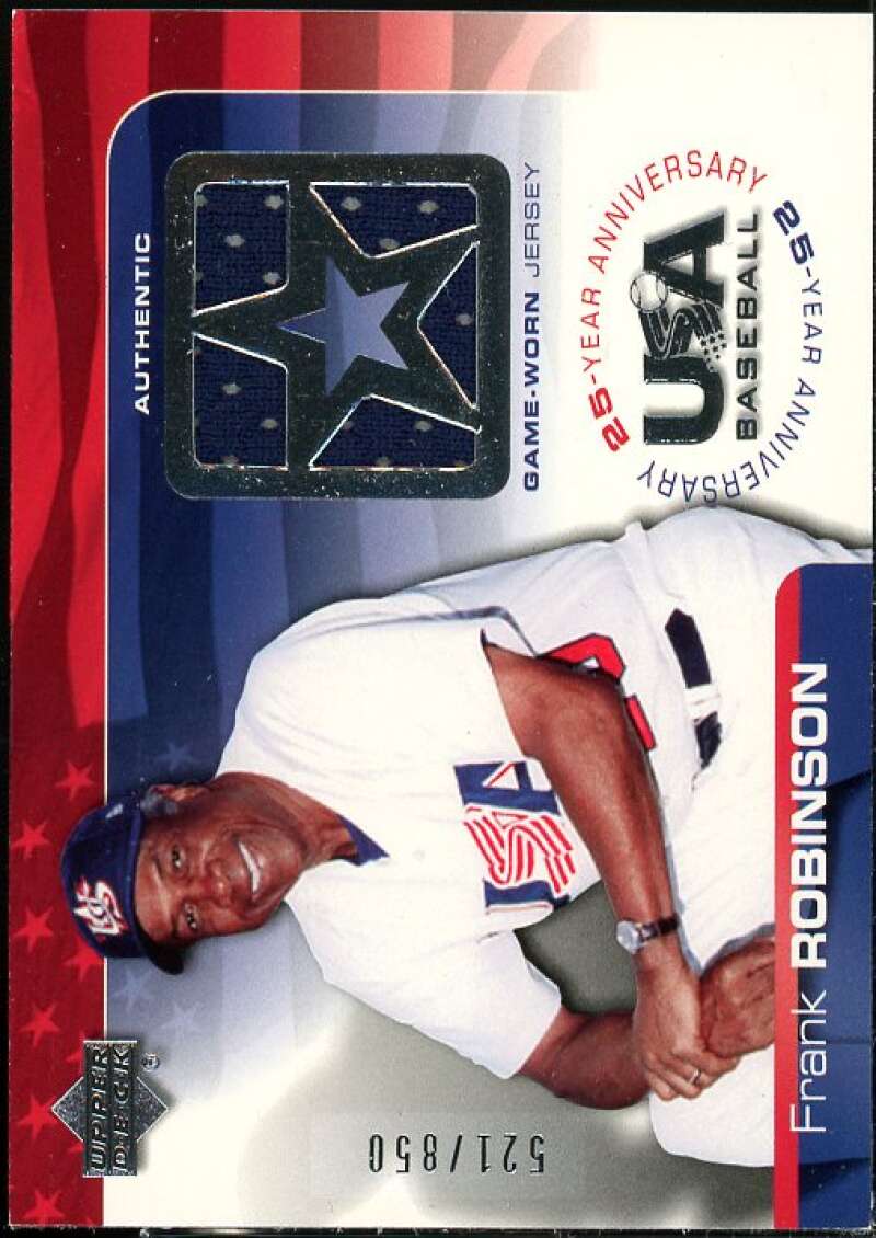 Frank Robinson Card 2004 USA Baseball 25th Anniversary Game Jersey #FR  Image 1