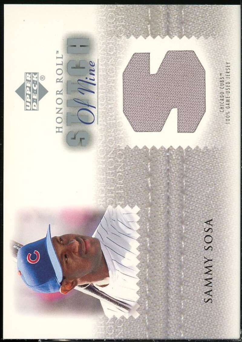 Sammy Sosa Card 2002 Upper Deck Honor Roll Stitch of Nine Game Jersey #S9SS1  Image 1