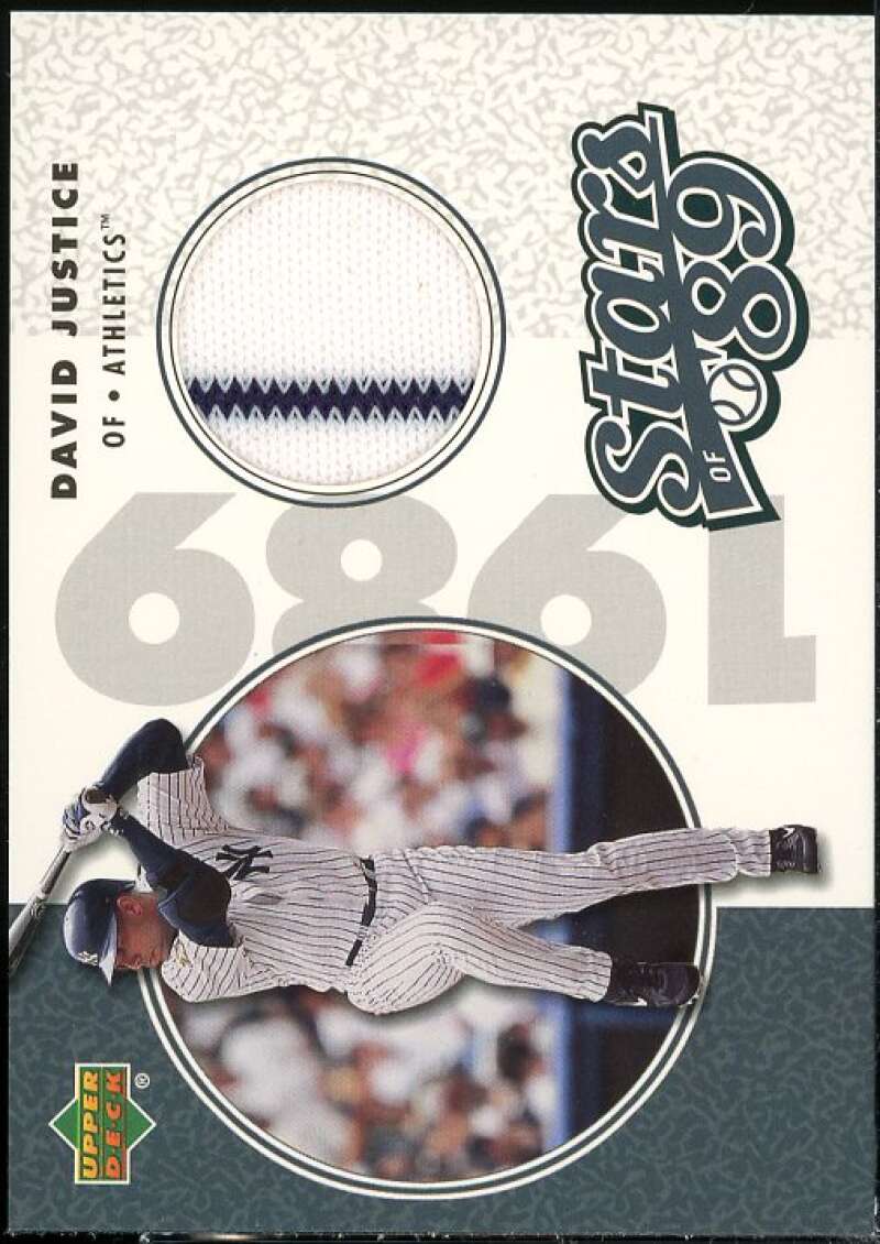 David Justice Card 2002 UD Authentics Stars of '89 Jerseys #SLDJ  Image 1