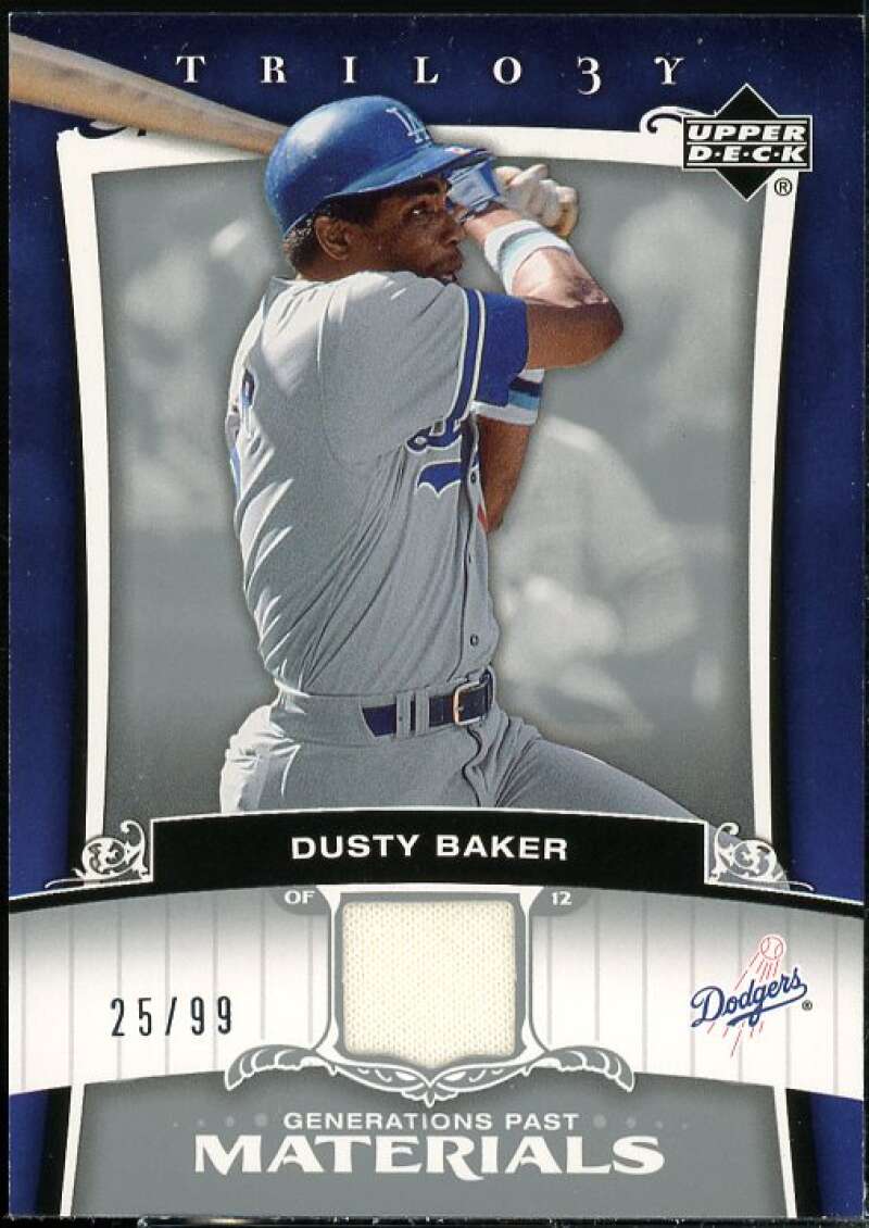 Dusty Baker Card 2005 Upper Deck Trilogy Generations Past Materials Silver #DB  Image 1