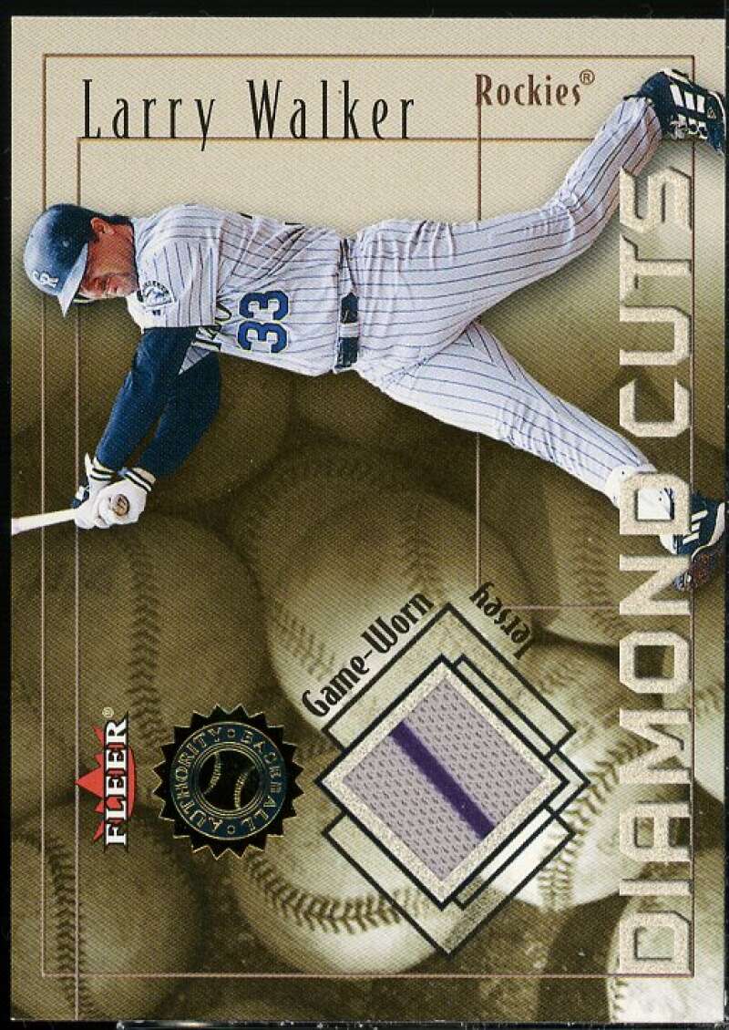 Larry Walker Card 2001 Fleer Authority Diamond Cuts Memorabilia #110  Image 1