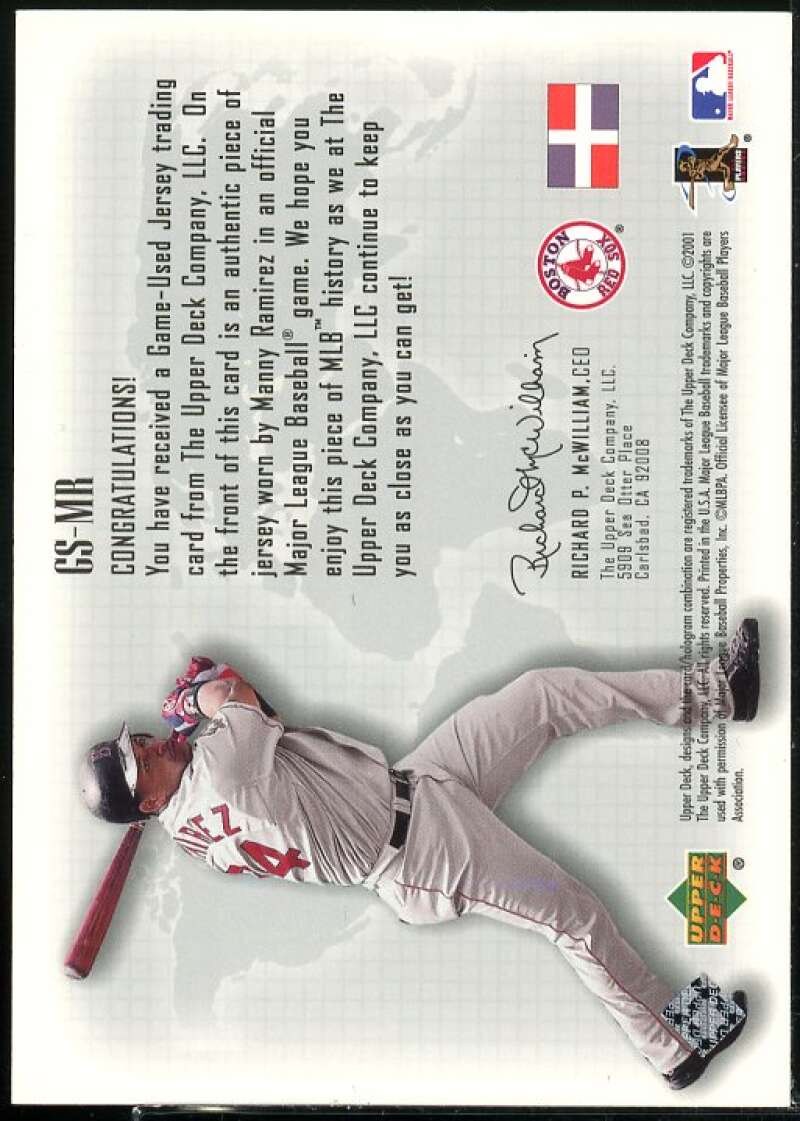 Manny Ramirez Card 2002 Upper Deck Global Swatch Game Jersey #GSMR  Image 2