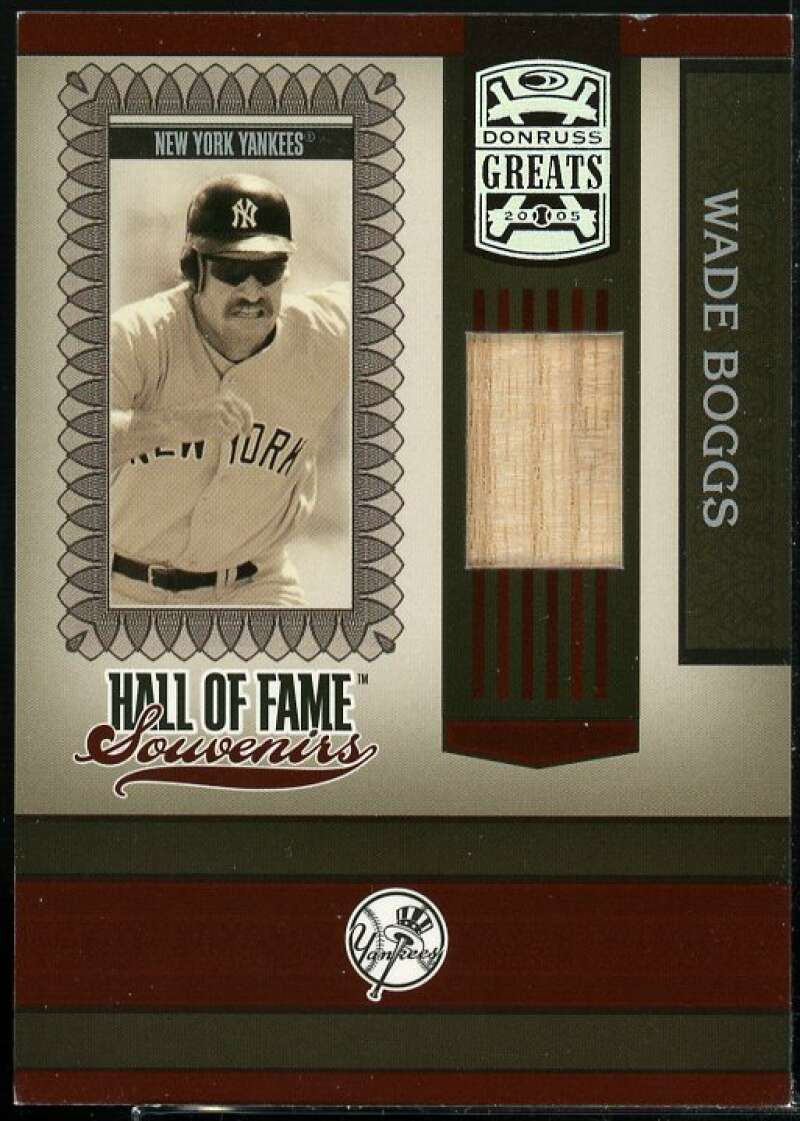 Wade Boggs Card 2005 Donruss Greats Hall of Fame Souvenirs Material Bat #28  Image 1