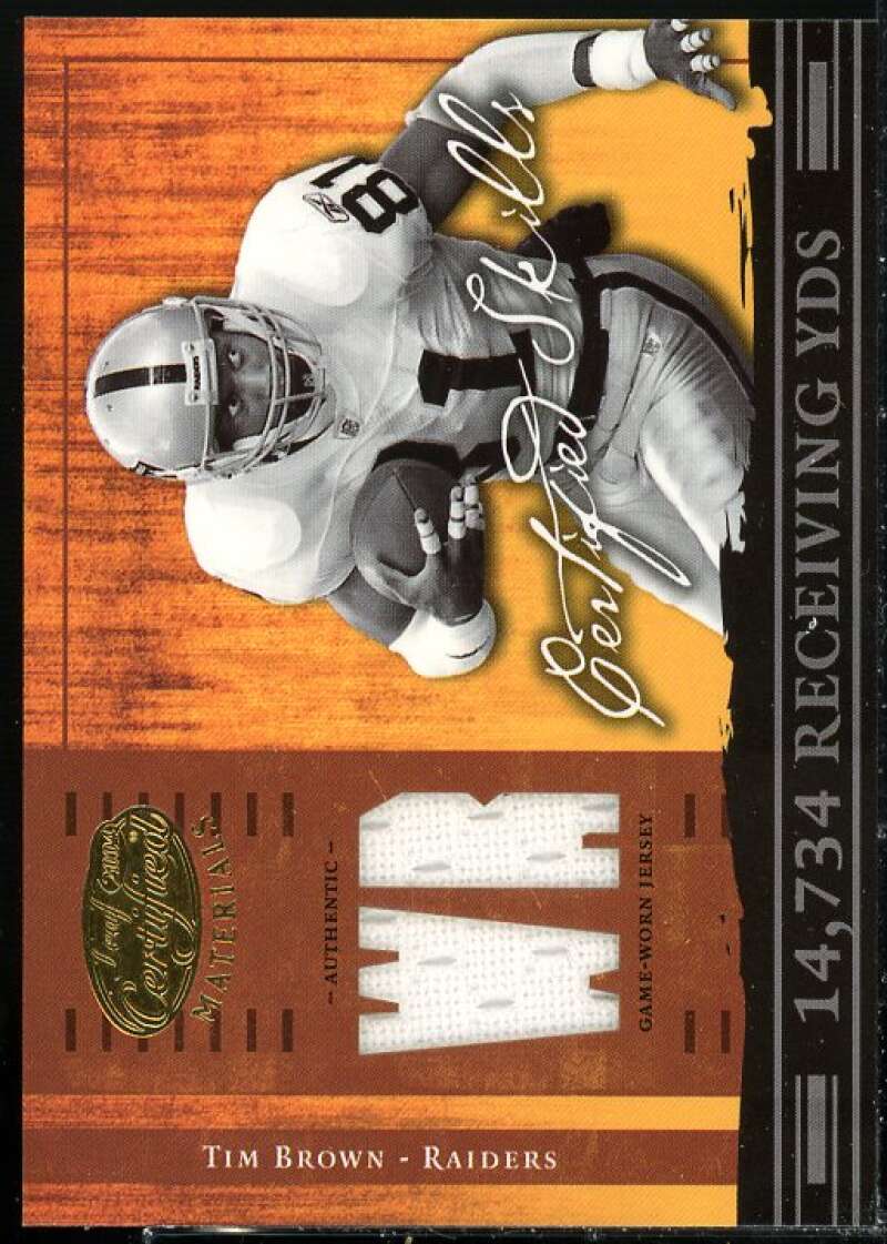 Tim Brown 2004 Leaf Certified Materials Certified Skills Jersey Position #CS50  Image 1