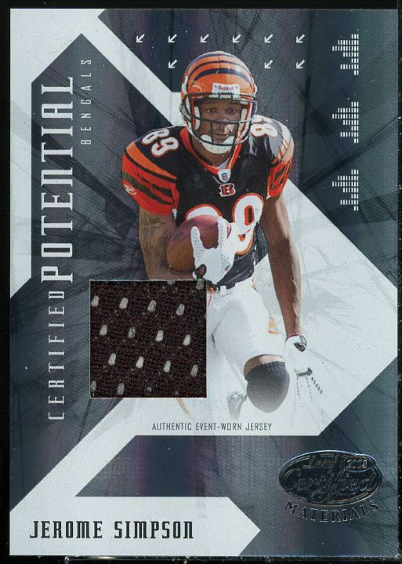 Jerome Simpson 2008 Leaf Certified Materials Certified Potential Materials #24  Image 1