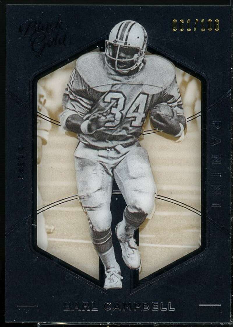 Earl Campbell Card 2016 Panini Black Gold White Gold #74  Image 1