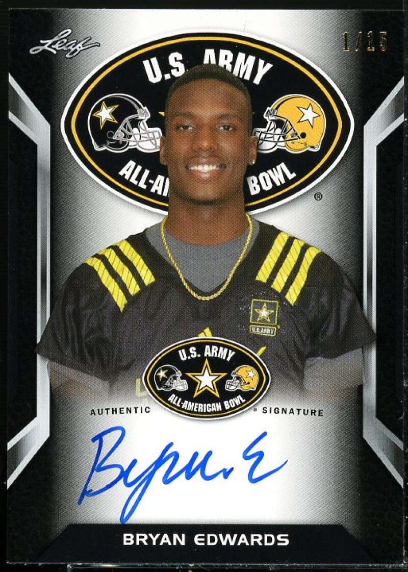 Bryan Edwards 2016 Leaf Army All-American Bowl Tour Autographs Black #ATABE1  Image 1