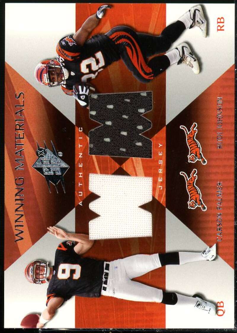 Carson Palmer Rudi Johnson Card 2004 SPx Winning Materials #WMPJ  Image 1