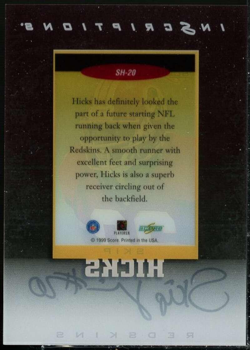 Skip Hicks Card 1999 Score Supplemental Inscriptions #SH20  Image 2