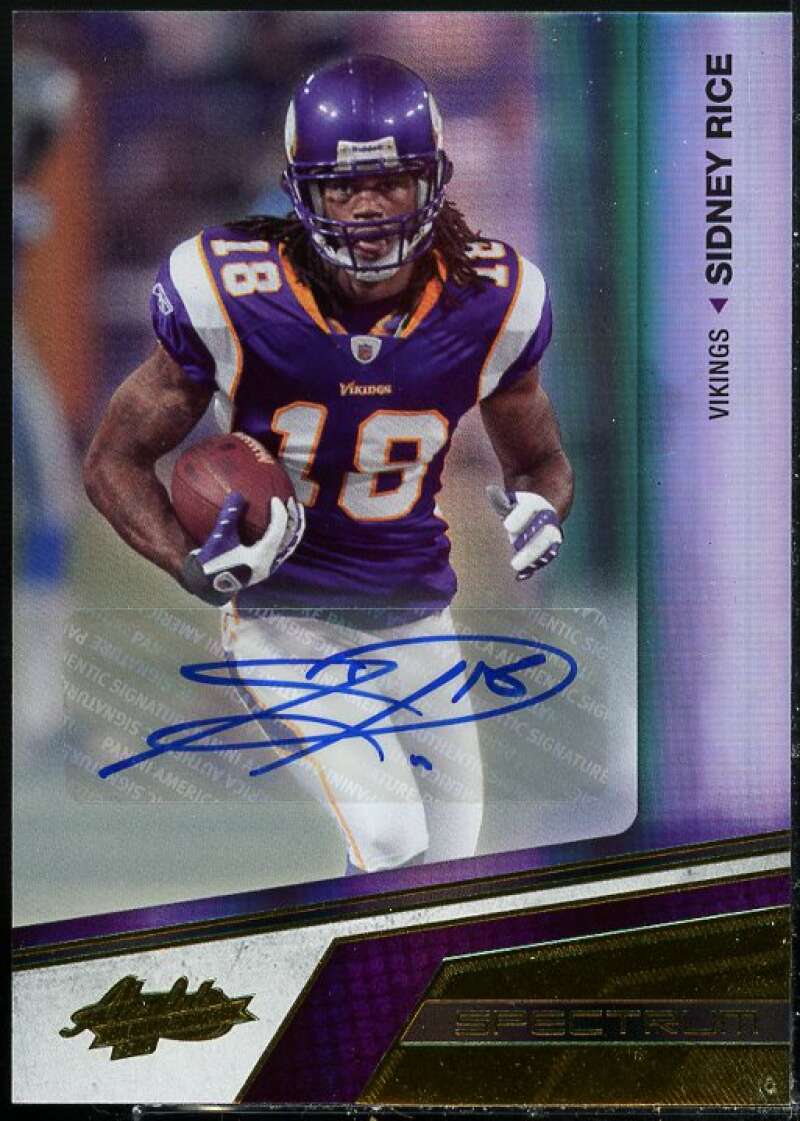 Sidney Rice Card 2010 Absolute Memorabilia Spectrum Gold Autographs #56  Image 1