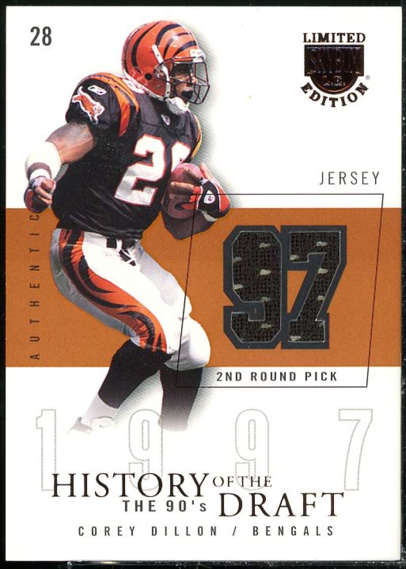 Corey Dillon Card 2003 SkyBox LE History of the Draft Jerseys #HDCD  Image 1