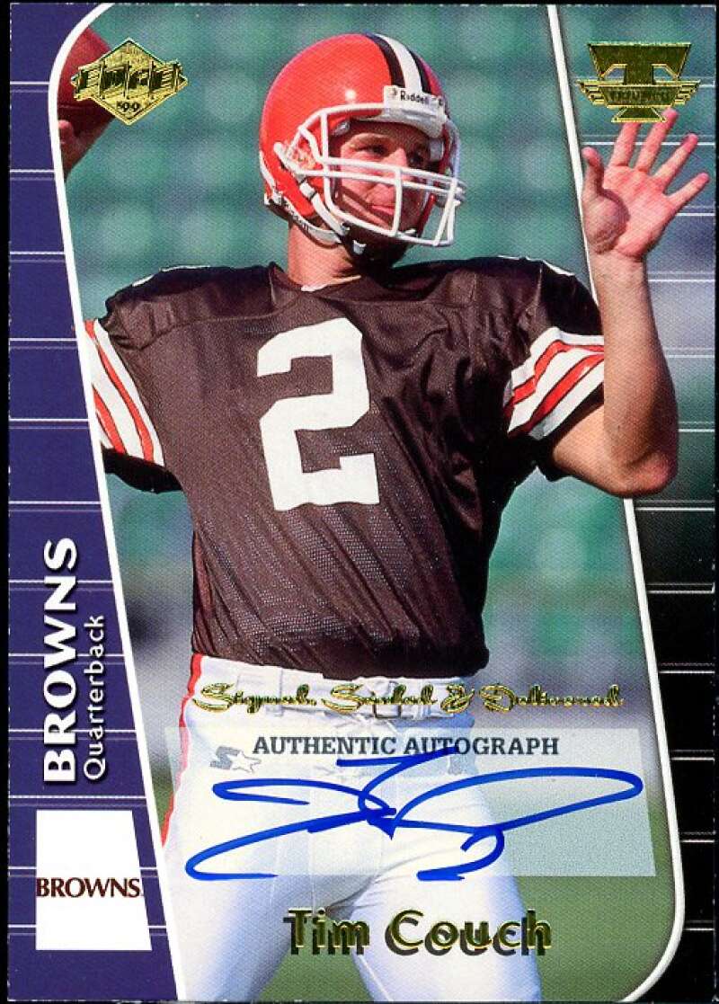 Tim Couch Card 1999 Collector's Edge Triumph Signed, Sealed, Delivered #TC  Image 1