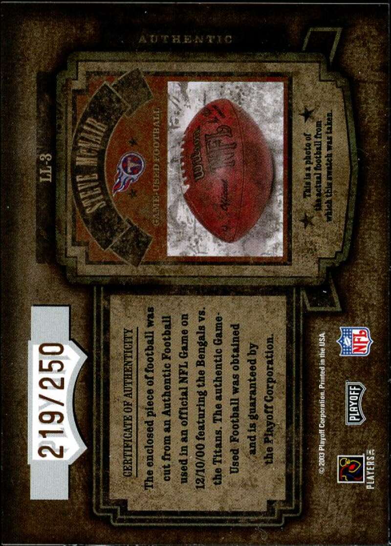 Steve McNair Card 2003 Playoff Hogg Heaven Leather in Leather #LL3  Image 2