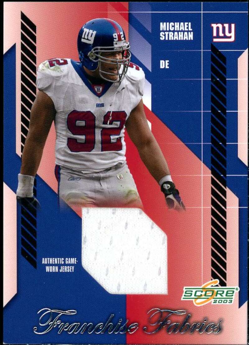 Michael Strahan Card 2003 Score Franchise Fabrics #FF11  Image 1