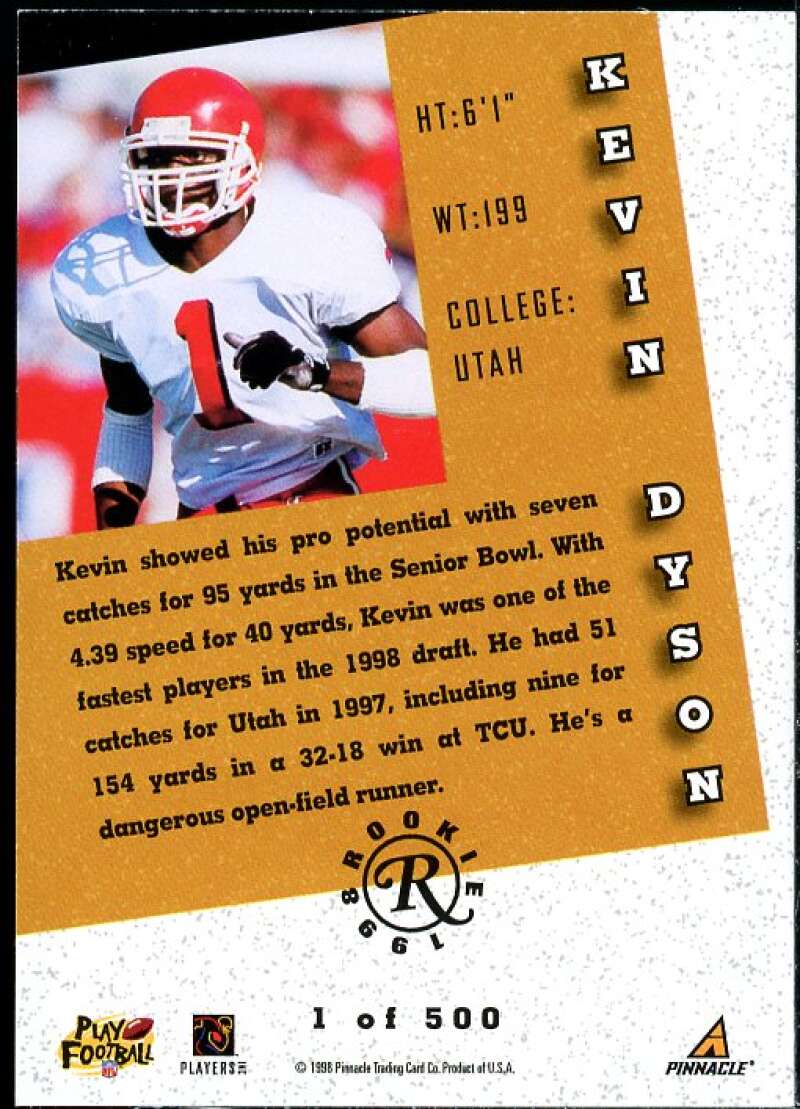 Kevin Dyson Card 1998 Score Rookie Autographs #8  Image 2