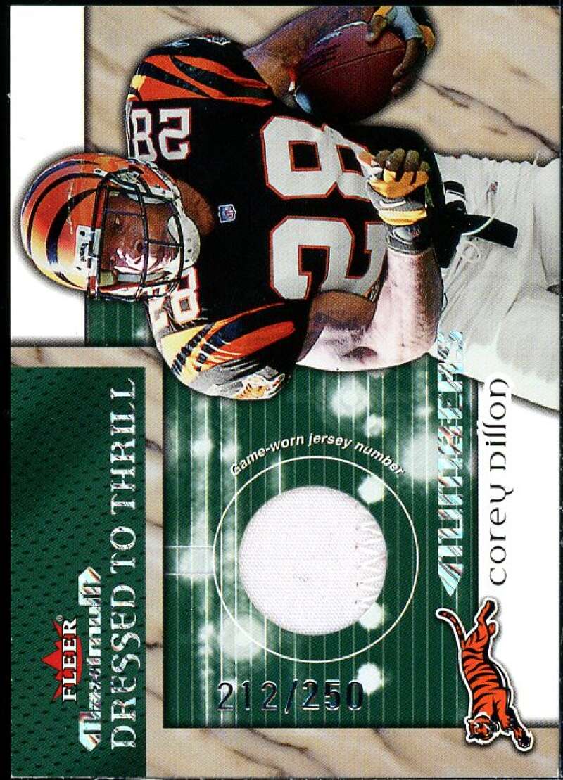 Corey Dillon Card 2002 Fleer Maximum Dressed to Thrill Numbers #6  Image 1