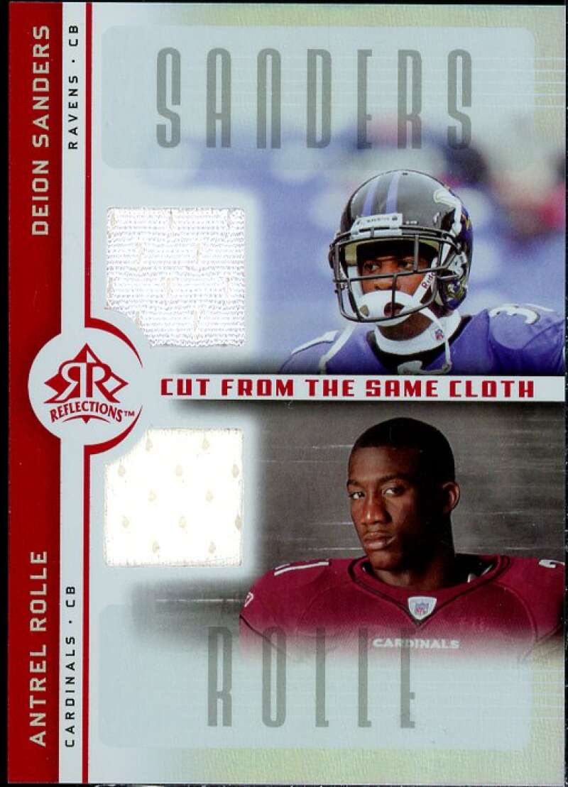 Deion Sanders Antrel Rolle 2005 Reflections Cut From the Same Cloth Red #CCSR  Image 1