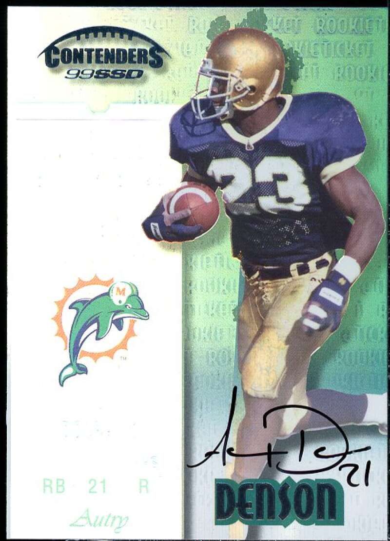 Autry Denson Card 1999 Playoff Contenders SSD RC #173  Image 1