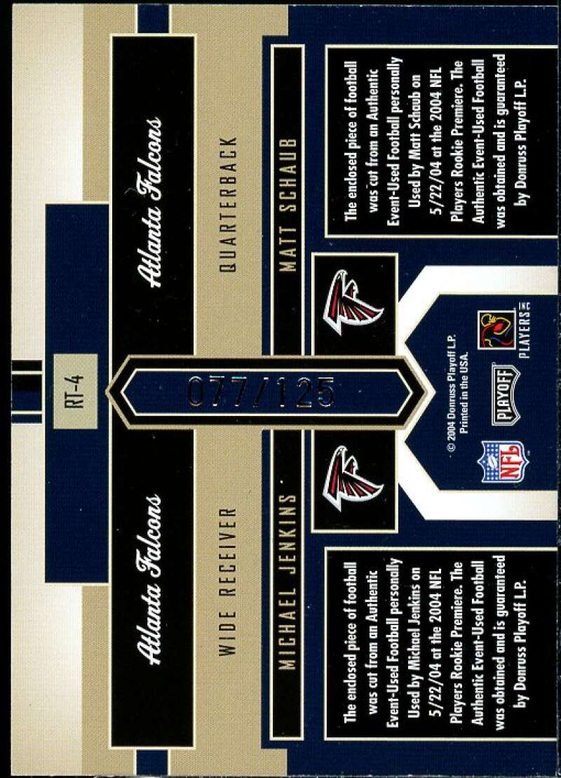 Michael Jenkins Matt Schaub 2004 Playoff Honors Rookie Tandem Footballs #RT4  Image 2