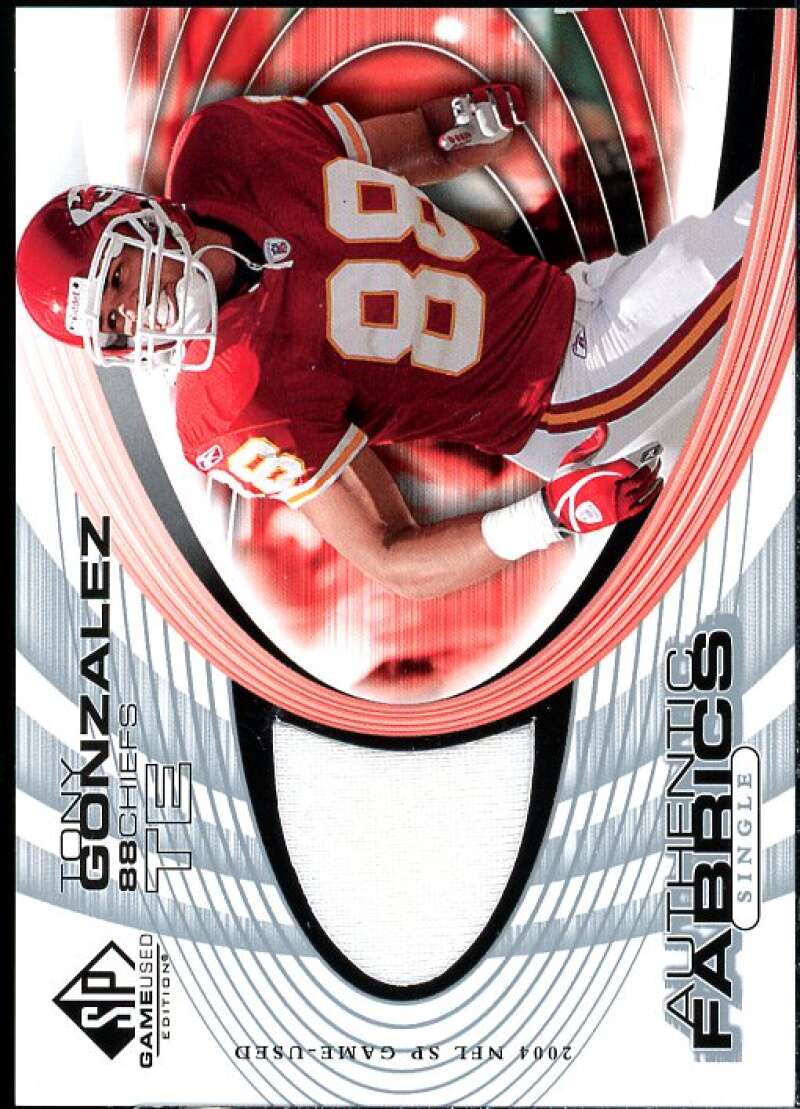 Tony Gonzalez Card 2004 SP Game Used Edition Authentic Fabric #AFTG  Image 1