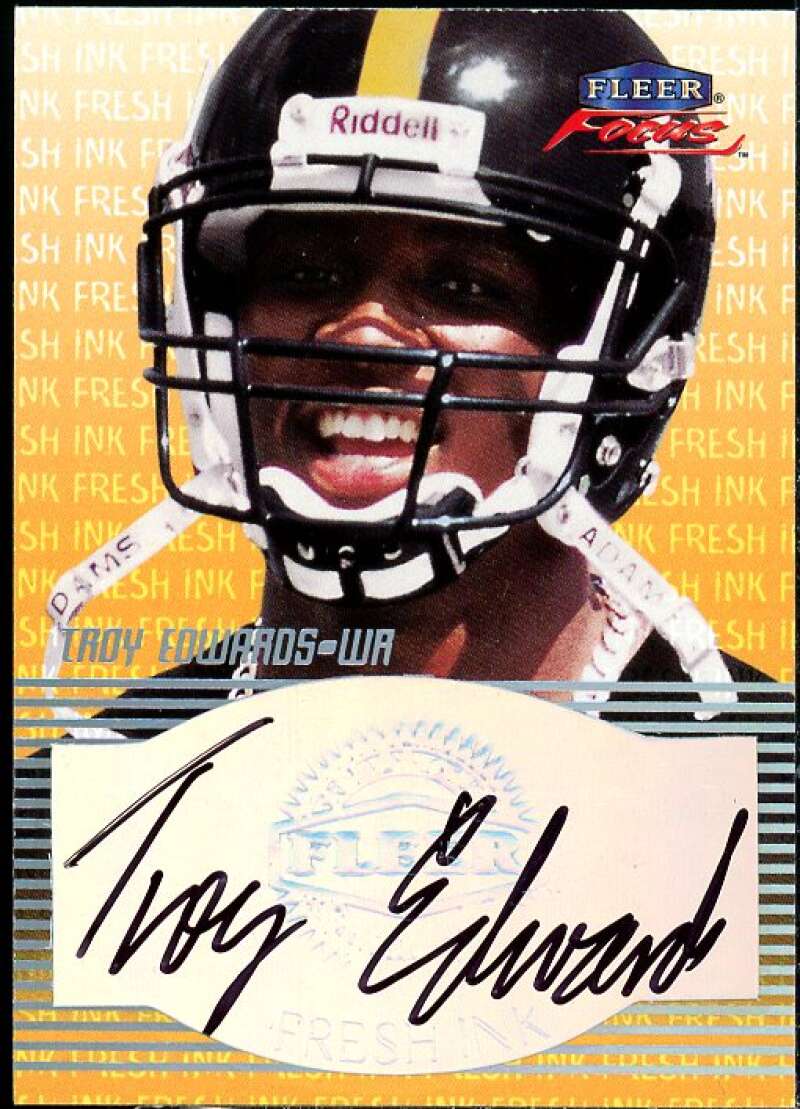 Troy Edwards Card 1999 Fleer Focus Fresh Ink #10  Image 1