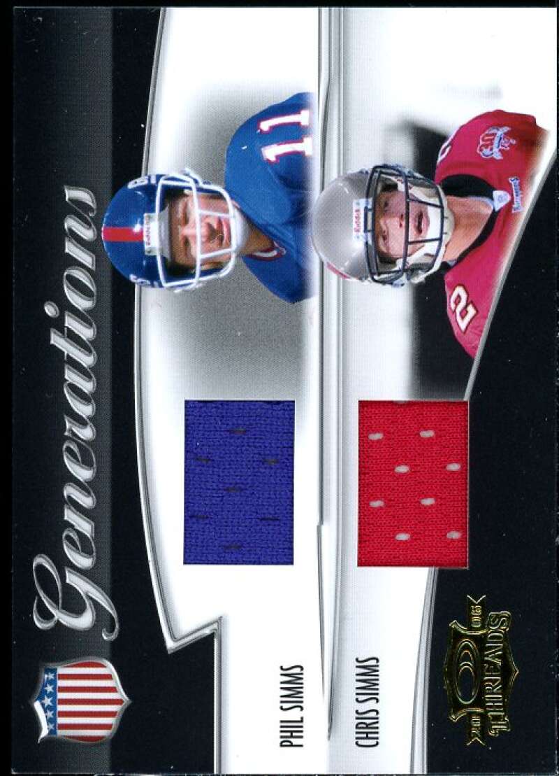 Phil Simms Chris Simms Card 2006 Donruss Threads Generations Materials #2  Image 1