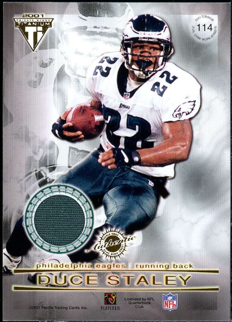 Donovan McNabb Duce Staley Card 2001 Titanium Double Sided Jerseys #114  Image 2