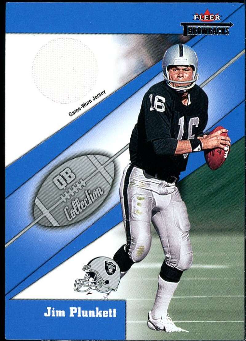 Jim Plunkett Card 2002 Fleer Throwbacks QB Collection Memorabilia #13  Image 1