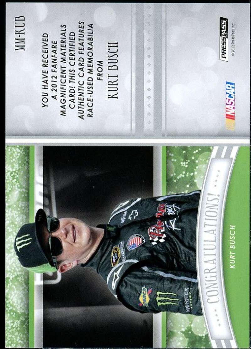 Kurt Busch Card 2012 Press Pass Fanfare Magnificent Materials Gold #MMKUB  Image 2