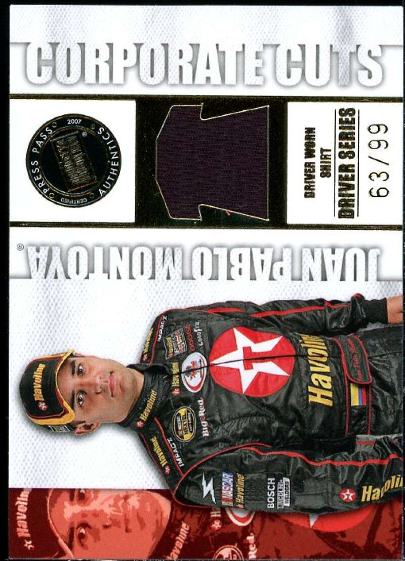 Juan Pablo Montoya Card 2007 Traks Corporate Cuts Driver #CCD17  Image 1